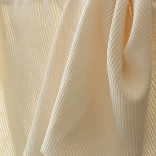 Japanese Fashion Designer Cable Off-White Stretch Cotton Sweater Knit DS43519