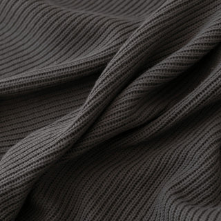 Japanese Fashion Designer Cable Gray Stretch Cotton Sweater Knit DS43520