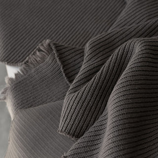 Japanese Fashion Designer Cable Gray Stretch Cotton Sweater Knit DS43520