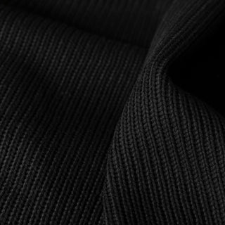 Japanese Fashion Designer Cable Black Stretch Cotton Sweater Knit DS43521