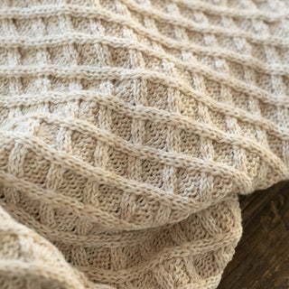 Japanese Fashion Designer Cable Off-White Stretch Acrylic Wool Blended Sweater Knit DS43522