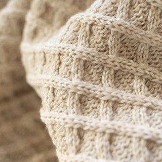 Japanese Fashion Designer Cable Off-White Stretch Acrylic Wool Blended Sweater Knit DS43522