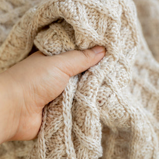 Japanese Fashion Designer Cable Off-White Stretch Acrylic Wool Blended Sweater Knit DS43522