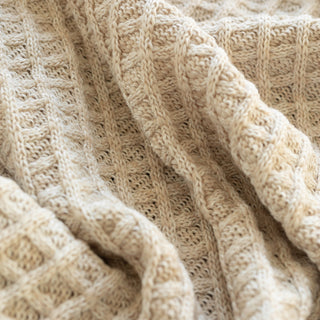 Japanese Fashion Designer Cable Off-White Stretch Acrylic Wool Blended Sweater Knit DS43522