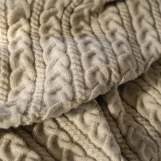 Japanese Fashion Designer Cable Brown Stretch Acrylic Wool Blended Sweater Knit DS43525