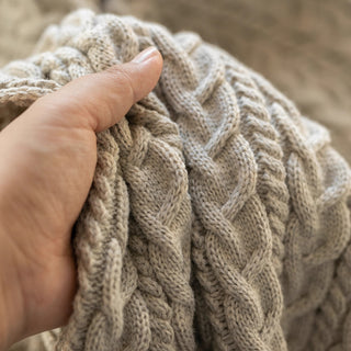 Japanese Fashion Designer Cable Brown Stretch Acrylic Wool Blended Sweater Knit DS43525