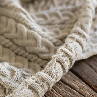 Japanese Fashion Designer Cable Brown Stretch Acrylic Wool Blended Sweater Knit DS43525