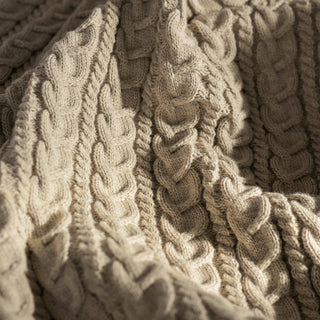 Japanese Fashion Designer Cable Brown Stretch Acrylic Wool Blended Sweater Knit DS43525