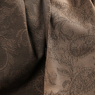 Japanese Luxury Designer Paisley Brown Non-Stretch Cotton RPET / Recycled Polyester Blended Jacquard Denim Twill DS43527
