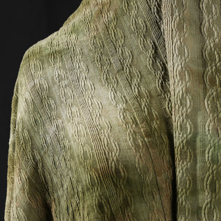 Japanese Luxury Designer Tie Dye Green Stretch Acrylic Elastane Blended Sweater Knit DS43530