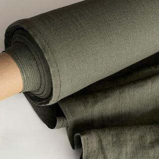 Made In France Premium Quality Solid Multi Color Non-Stretch Washed / Softened Organic Linen Plain Woven DS00511 -180/220 GSM