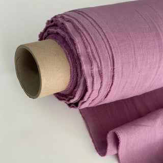 Made In France Premium Quality Solid Multi Color Non-Stretch Washed / Softened Organic Linen Plain Woven DS00513 -180/220 GSM