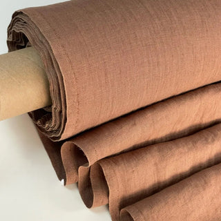 Made In France Premium Quality Solid Multi Color Non-Stretch Washed / Softened Organic Linen Plain Woven DS00509 -180/220 GSM