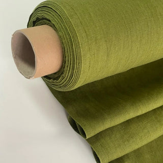 Made In France Premium Quality Solid Multi Color Non-Stretch Washed / Softened Organic Linen Plain Woven DS00511 -180/220 GSM