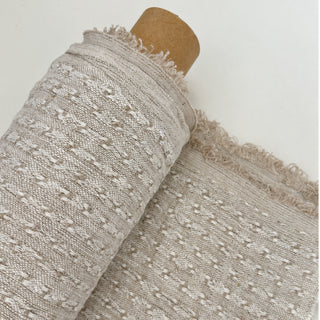 Made In France Premium Quality Solid Multi Color Non-Stretch Organic Linen Dobby Jacquard DS00696