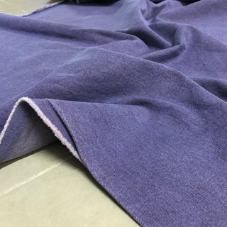 Yardblox Exclusive Italian Luxury Designer Solid Purple Non-Stretch Washed Cotton Bull Denim Twill DS18542