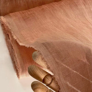 Made In France Premium Quality Solid Multi Color Non-Stretch Washed / Softened Organic Linen Plain Woven DS00516 -130 GSM