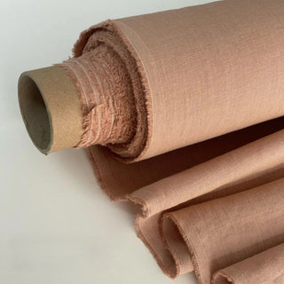 Made In France Premium Quality Solid Multi Color Non-Stretch Washed / Softened Organic Linen Plain Woven DS00510 -180/220 GSM