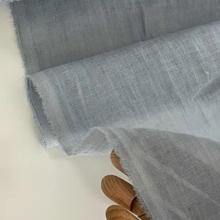 Made In France Premium Quality Solid Multi Color Non-Stretch Washed / Softened Organic Linen Plain Woven DS00516 -130 GSM