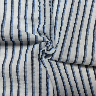 Stripes Salt shrinking / Puckered Cotton Seersucker RT01514