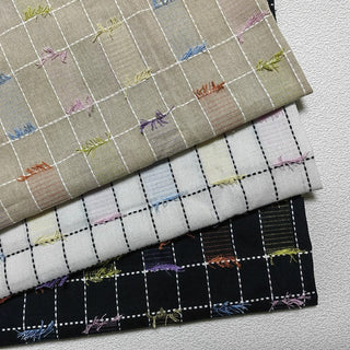 Plaid Cutwork Embroidery Cotton Dobby Jacquard RT01511