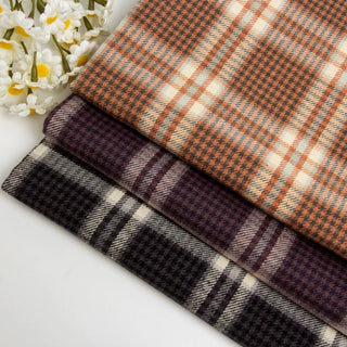 Plaid Easy Care Peached Cotton Twill RT01541 - 3 Colors Available