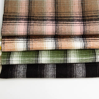 Plaid Easy Care Cotton Flannel RT01542 - 4 Colors Available