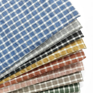 Gingham Washed Cotton Plain Woven RT01548 - 8 Colors Available