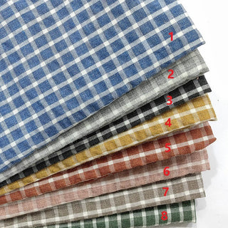 Gingham Washed Cotton Plain Woven RT01548 - 8 Colors Available