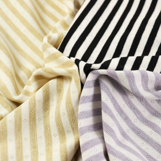 Stripes Polyester Viscose Pointelle RTSP610 - 8 Colors Available