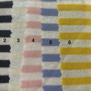 Stripes Viscose Polyester Pointelle RTSP611 - 19 Colors Available