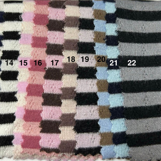 Stripes Viscose Polyester Pointelle RTSP611 - 19 Colors Available