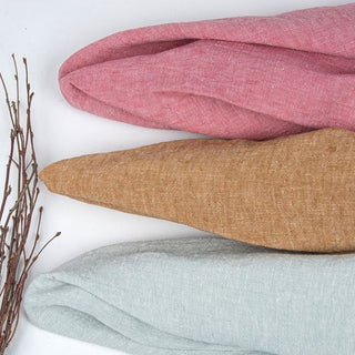 Solid Sand Washed Linen Plain Woven S020602 - 11 Colors Available