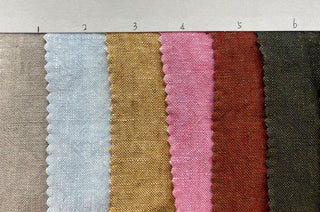 Solid Sand Washed Linen Plain Woven S020602 - 11 Colors Available