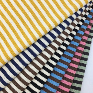 Stripes Combed Cotton Polyester Pique Scuba S025603 - 56 Colors Available