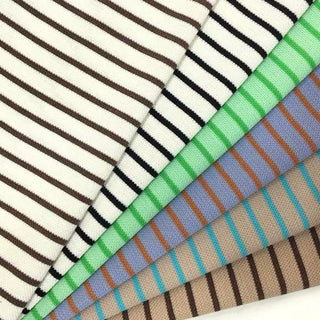 Stripes Combed Cotton Polyester Pique Scuba S025604 - 40 Colors Available