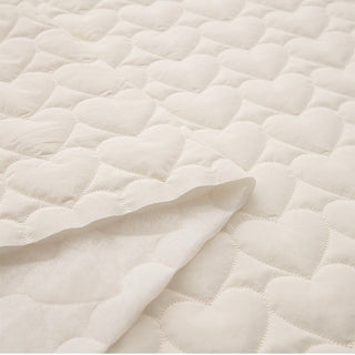Made in Korea Hearts Washed Padded Pima Cotton Quilted Fabric TB01630