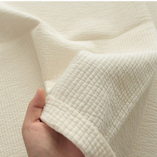 Made in Korea Solid Washed Padded Cotton Recycled Polyester Quilted Fabric TB01632