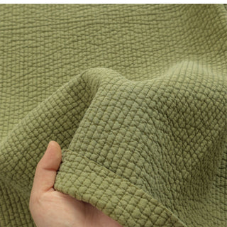 Made in Korea Solid Washed Padded Cotton Recycled Polyester Quilted Fabric TB01632