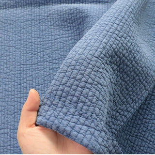 Made in Korea Solid Washed Padded Cotton Recycled Polyester Quilted Fabric TB01632