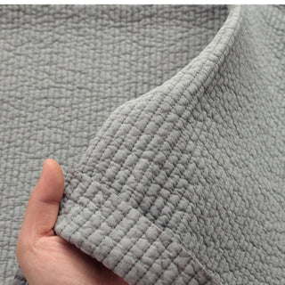 Made in Korea Solid Washed Padded Cotton Recycled Polyester Quilted Fabric TB01632