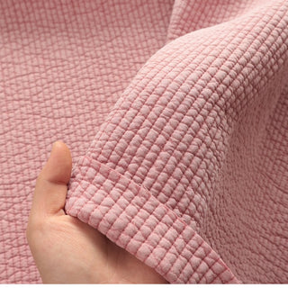 Made in Korea Solid Washed Padded Cotton Recycled Polyester Quilted Fabric TB01632