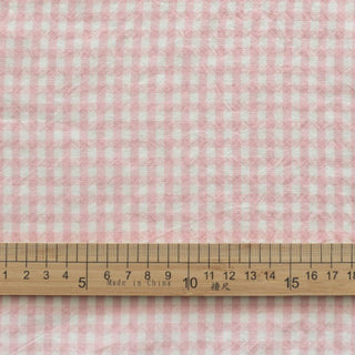 Made in Korea Gingham Salt shrinking / Puckered Pima Cotton Plain Woven TB01518