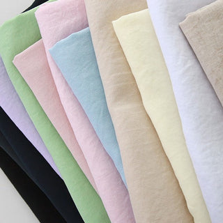 Made in Korea COTTONVILL Solid Sand Washed Tencel™ / Lyocell Linen Plain Woven TB01519