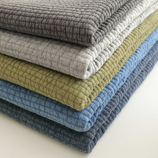 Made in Korea Solid Washed Padded Cotton Recycled Polyester Quilted Fabric TB01632