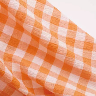 Gingham Crinkled Cotton Linen Seersucker TB02503 - 5 Colors Available