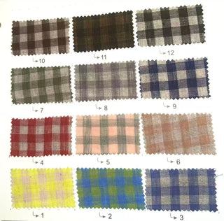Gingham European Linen Plain Woven Woven TB02510 - 12 Colors Available