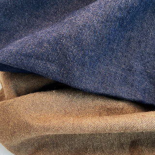 Solid Washed European Linen Cotton Denim Twill TB02512 - 12 Colors Available