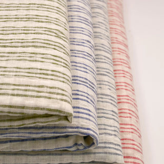 Stripes Crinkled Cotton European Linen Plain Woven TB02624 - 7 Colors Available