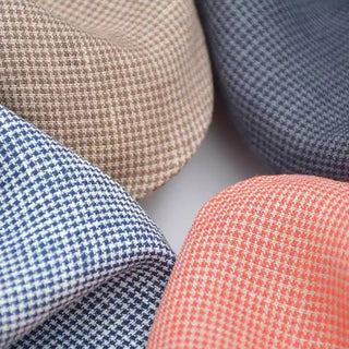 Houndstooth European Linen Plain Woven TB02627 - 7 Colors Available